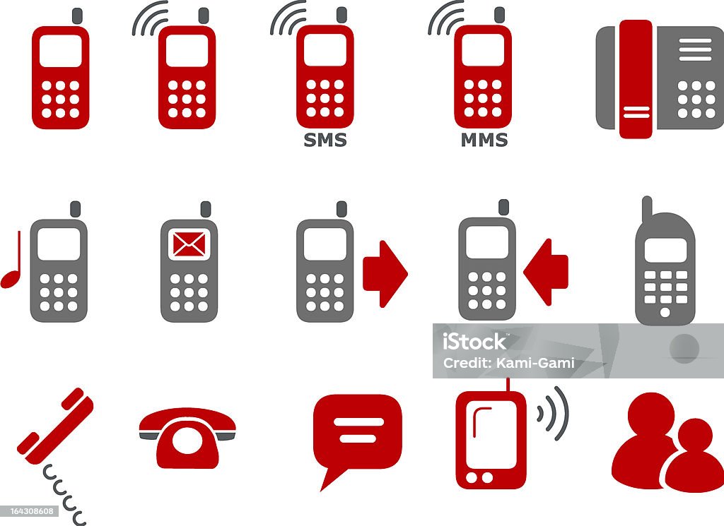 Telefono set di icona - arte vettoriale royalty-free di Comunicazione