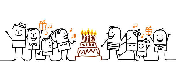 happy birthday - birthday birthday card greeting card cheerful stock-grafiken, -clipart, -cartoons und -symbole