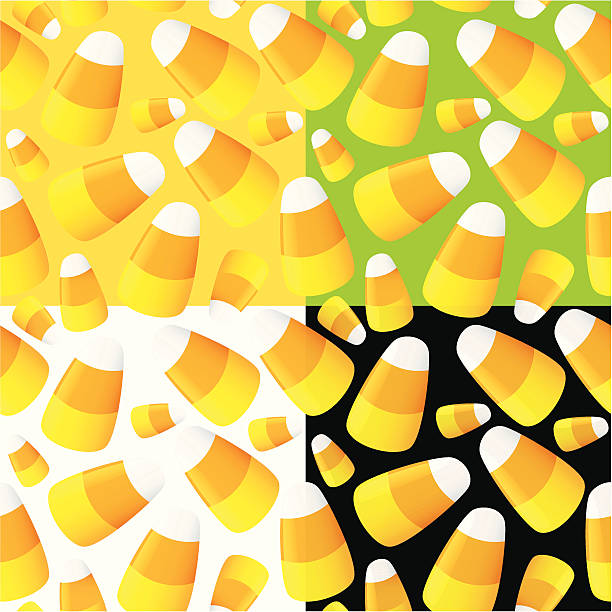 Candy Corn Seamless Pattern. vector art illustration
