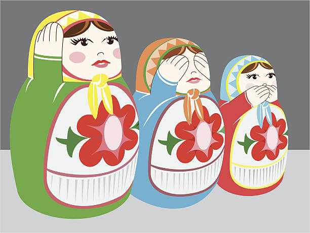матрешки - russian nesting doll illustrations stock illustrations