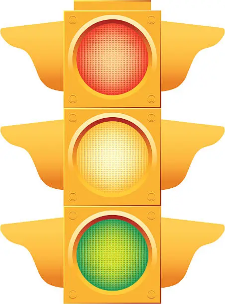 Vector illustration of Color Traffic Light