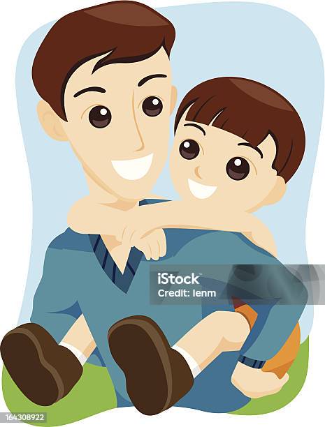 Father And Son Stock Illustration - Download Image Now - Art And Craft, Boys, Carrying