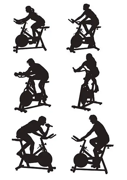 Vector illustration of Stationary bicycle exercise equipment