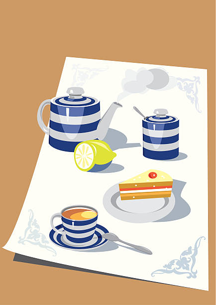 Time for tea vector art illustration