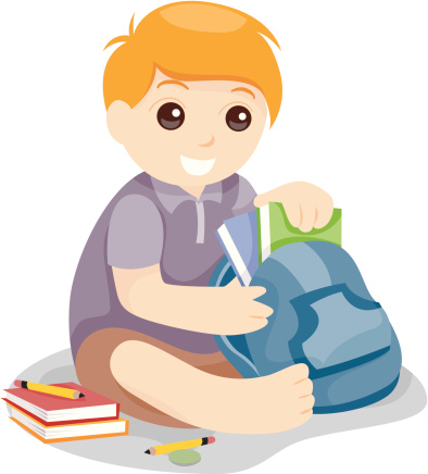 Packing School Bag Stock Illustration - Download Image Now - Bag, Book,  Activity - iStock