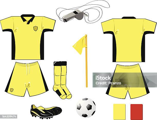 Giallo Arbitro Attrezzature - Immagini vettoriali stock e altre immagini di Abbigliamento - Abbigliamento, Abbigliamento casual, Abbigliamento sportivo