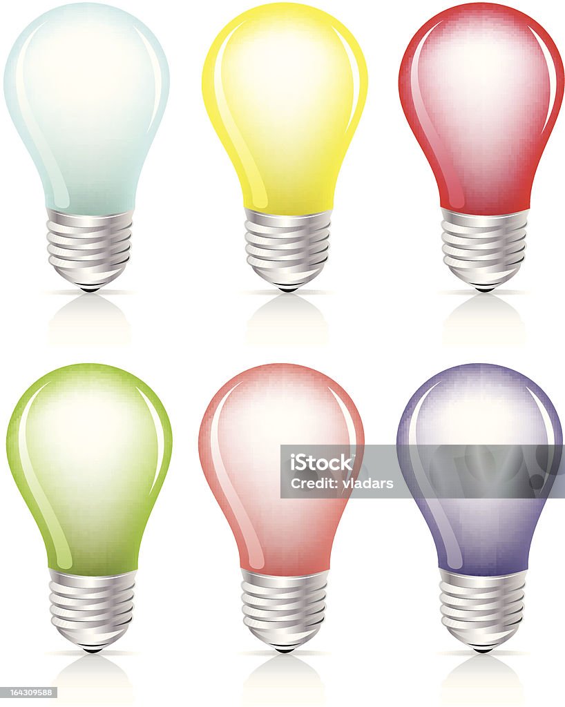 Bulb Different Color Animation Light Bulb Collection Stock Illustration - Download Image Now - Blue ...