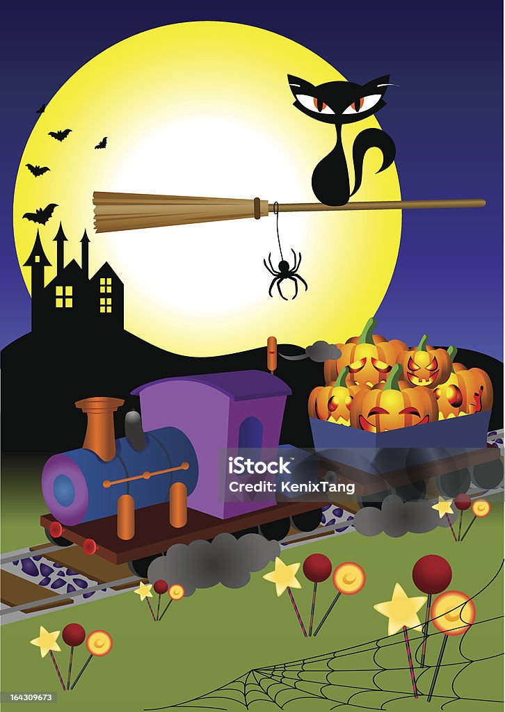 Train d'Halloween - clipart vectoriel de Train libre de droits