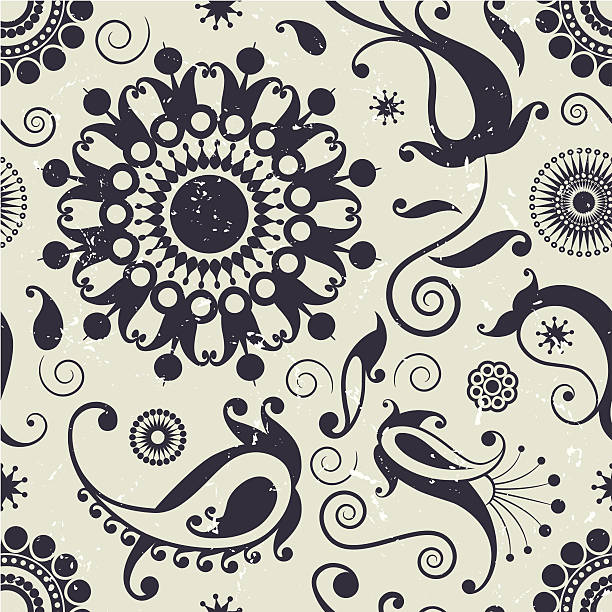 花柄シームレス - paisley textile floral pattern pattern点のイラスト素材／クリップアート素材／マンガ素材／アイコン素材