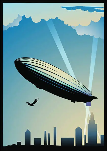 Vector illustration of Zeppelin airship