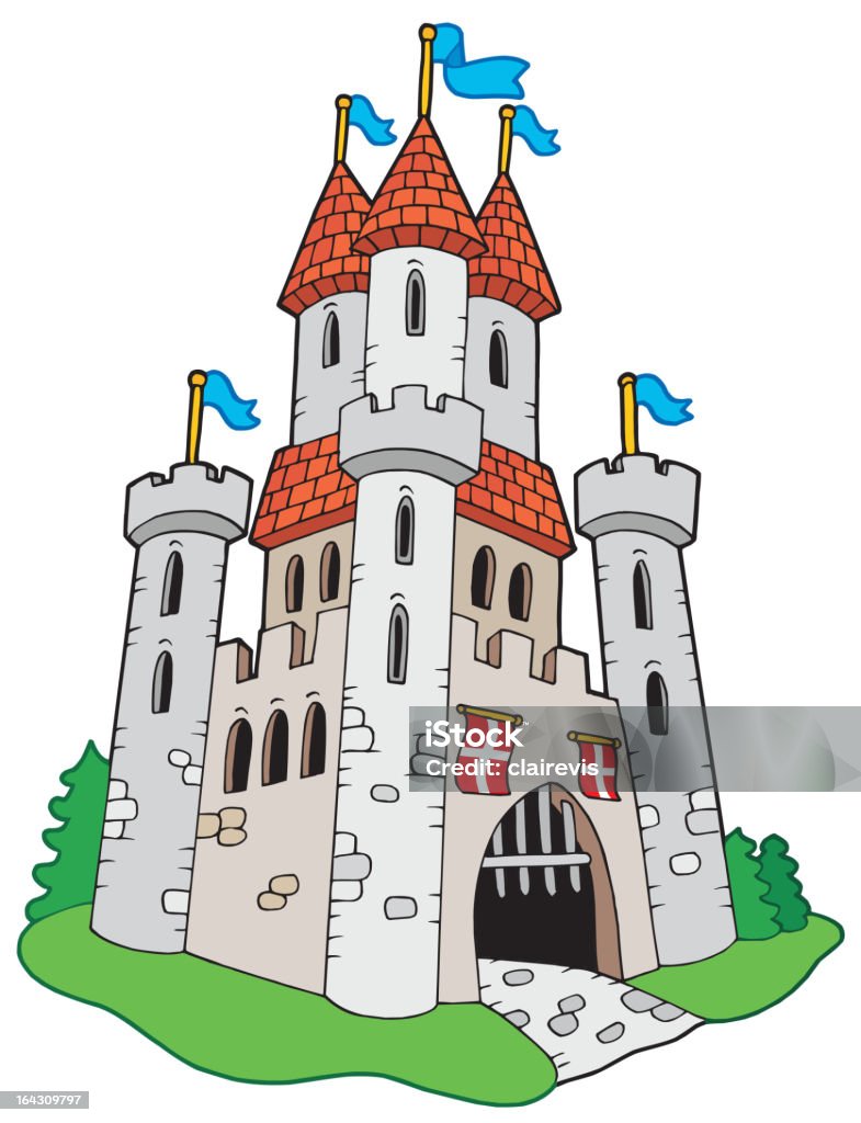 Castelo Medieval - Vetor de Alto - Descrição Geral royalty-free