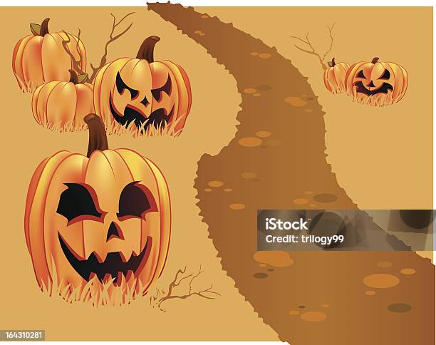 Ilustración de Halloween Parcela De Calabaza y más Vectores Libres de Derechos de Parcela de calabaza - Parcela de calabaza, Fondos, Alimento