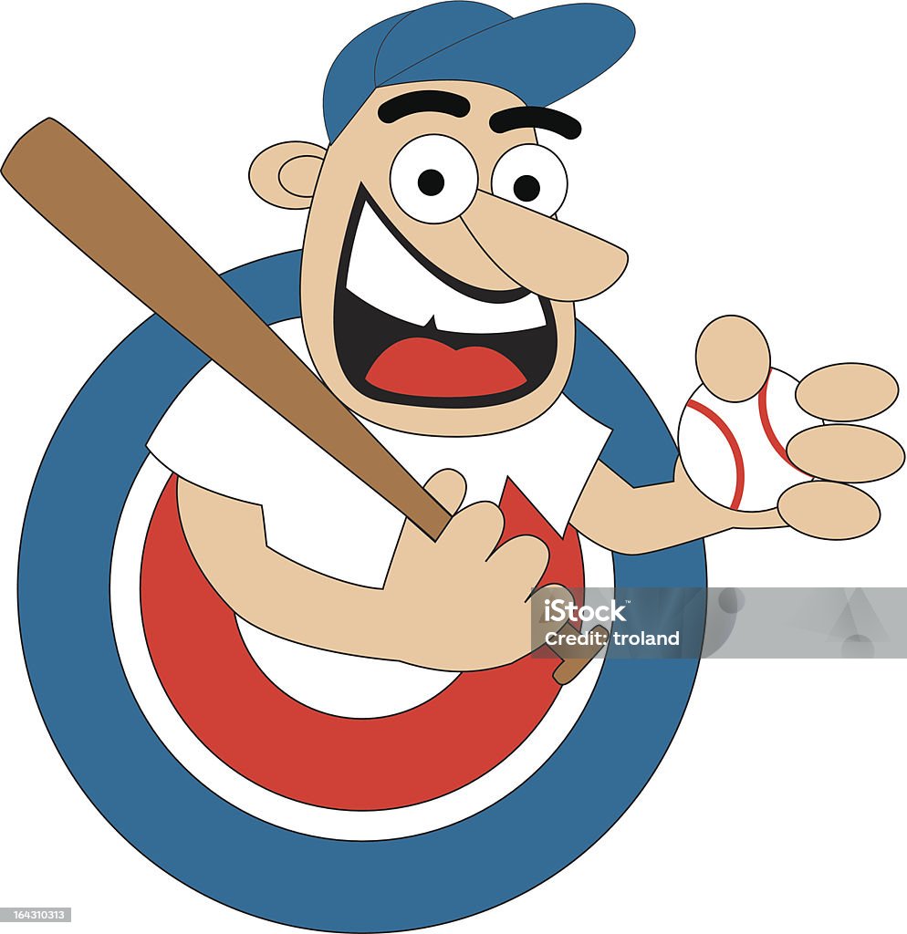 Baseball player Illustration of an enthusiastic baseball player or baseball fan in cartoon style Baseball Player stock vector