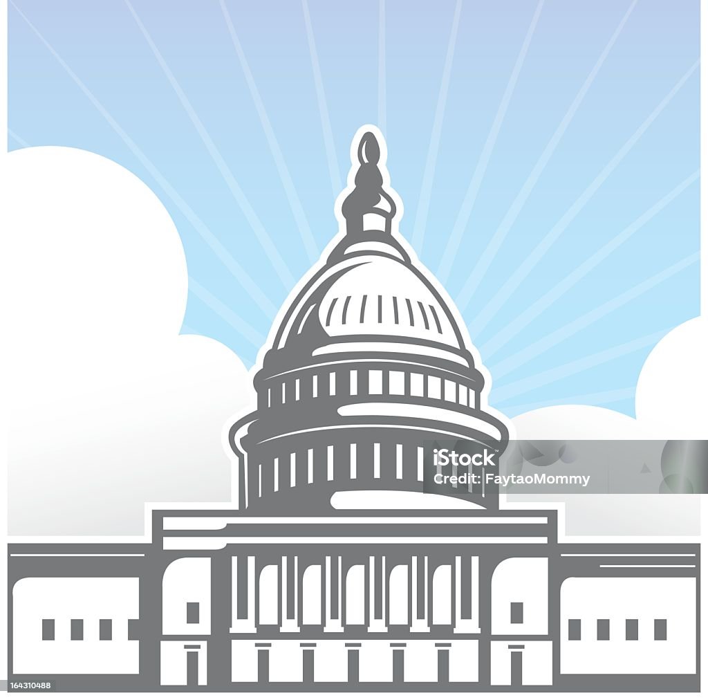 EE. UU.  Capitolio - arte vectorial de Edificio del Capitolio - Washington DC libre de derechos