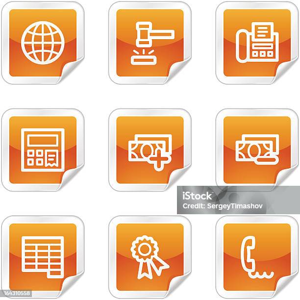 Finanzen Und Zwei Webicons Orange Glänzend Sticker Series Stock Vektor Art und mehr Bilder von Bankgeschäft