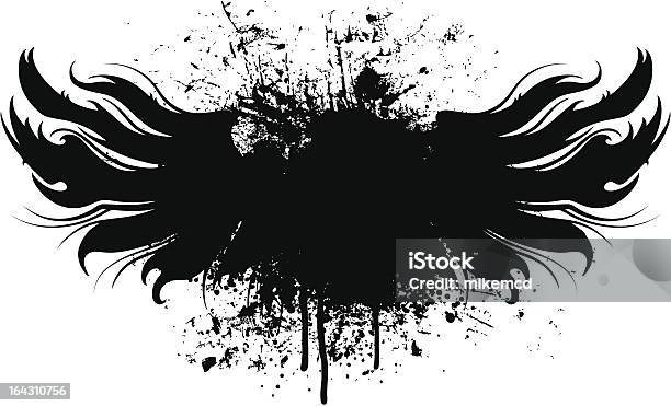 Ilustración de Alas Grunge Negro y más Vectores Libres de Derechos de Salpicado - Condición - Salpicado - Condición, Color negro, Con manchas