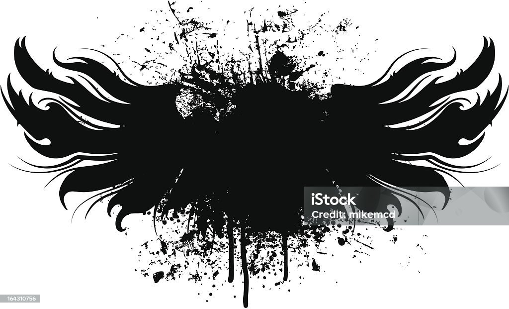 Noir grunge ailes - clipart vectoriel de Barbouillé libre de droits