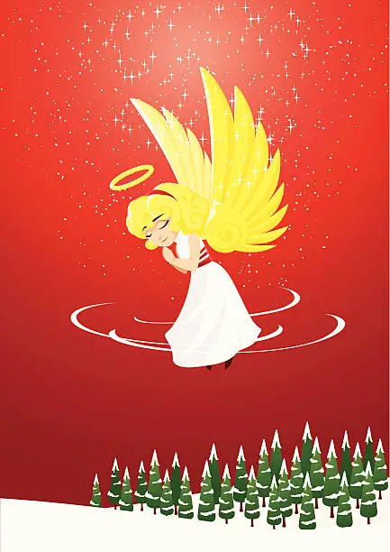 Vector illustration of christmas angel