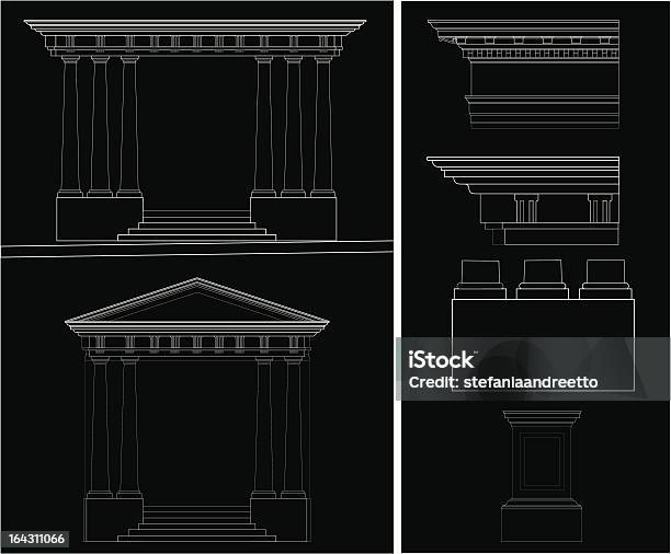 Templo Gregodórico Estilos - Arte vetorial de stock e mais imagens de Coluna arquitetónica - Coluna arquitetónica, Listrado, Arquitetura