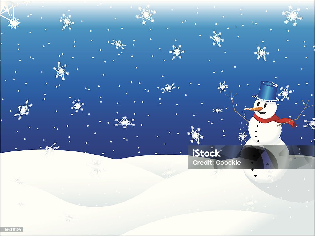 Saison d'hiver, le bonhomme de neige - clipart vectoriel de Adulte libre de droits