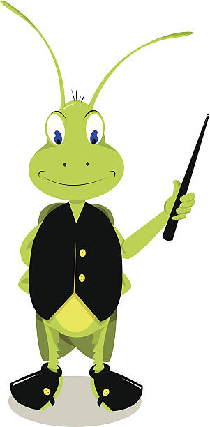 Mr. Cricket Pointing vector art illustration