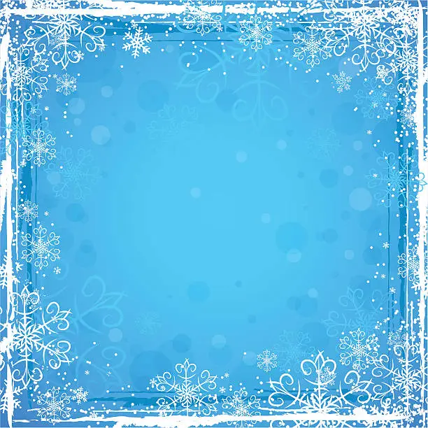 Vector illustration of blue grunge christmas background