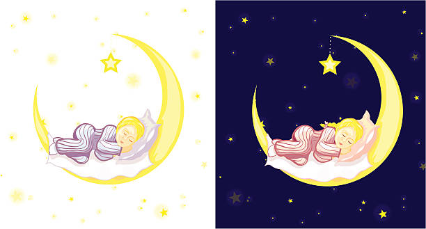 Śpiąca dzieci – artystyczna grafika wektorowa