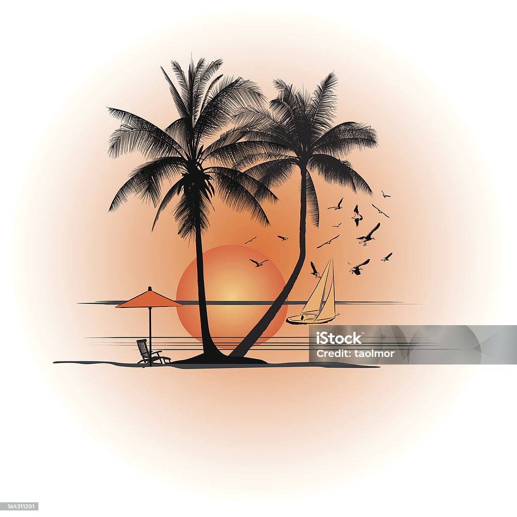 illustration d'un paysage de la plage - clipart vectoriel de Abstrait libre de droits