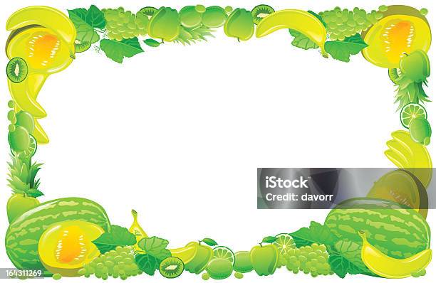 Green Fruit Frame Stock Illustration - Download Image Now - Apple - Fruit, Banana, Color Image