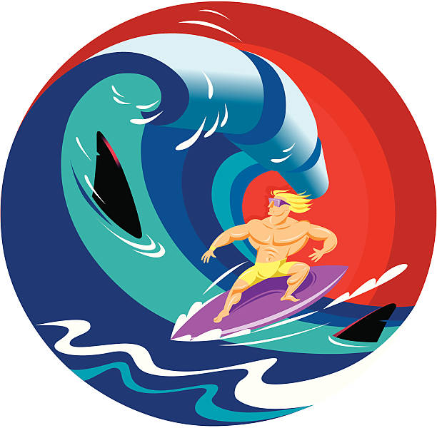 surfer - ilustración de arte vectorial