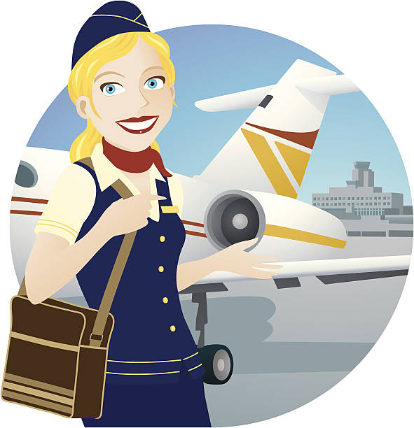 Stewardess vector art illustration