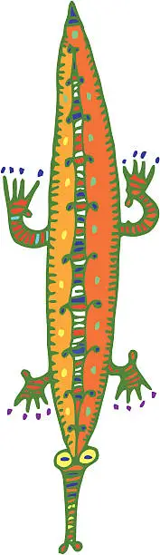 Vector illustration of Colorful Crocodile