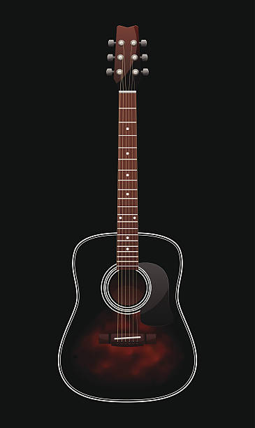 acoustic guitar vector art illustration