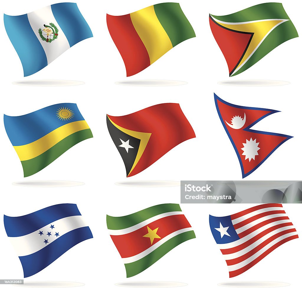 Conjunto de banderas de mundo 9 - arte vectorial de Bandera libre de derechos