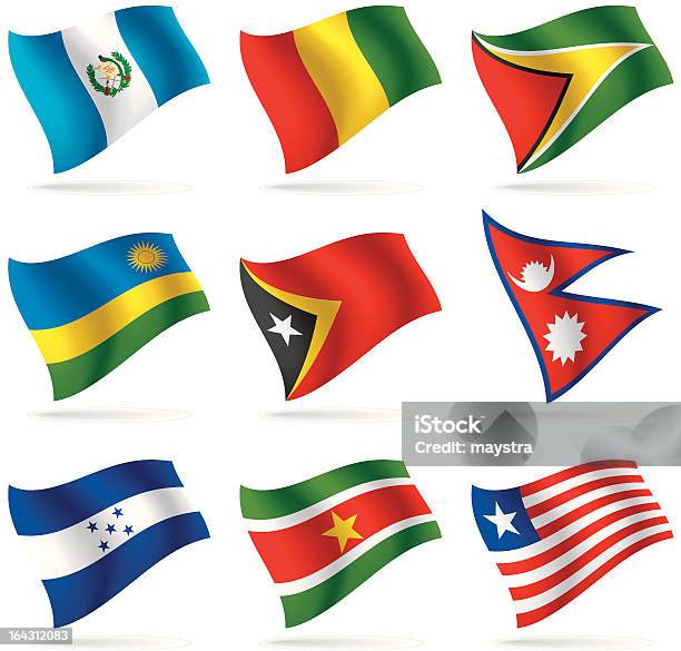 Ilustración de Conjunto De Banderas De Mundo 9 y más Vectores Libres de Derechos de Bandera - Bandera, América del Sur, Arabia
