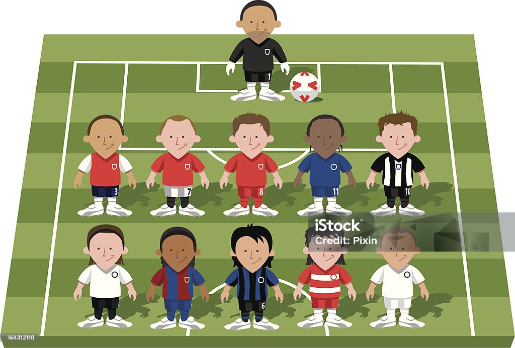 フットボール選手ミックスとマッチ - サッカーチームのロイヤリティフリーベクトルアート
