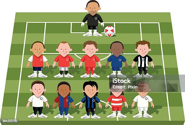 フットボール選手ミックスとマッチ - サッカーチームのベクターアート素材や画像を多数ご用意 - サッカーチーム, イラストレーション, キックオフ