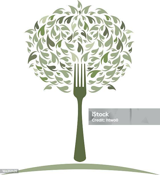 Salad Fork Tree Stock Illustration - Download Image Now - Abstract, Broccoli, Cafe