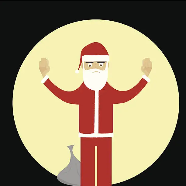 Vector illustration of Thief in Santa Costume