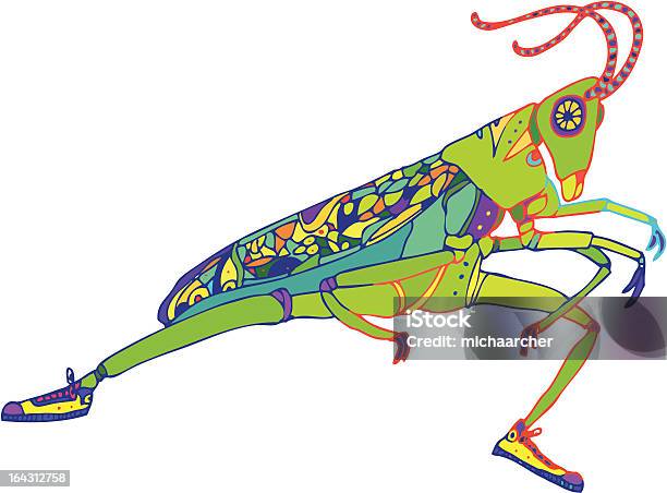 Vetores de Grasshopper De Tênis e mais imagens de Saltão - Saltão, Animal, Antena - Parte do corpo animal