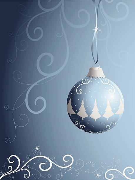 Boule de Noël sur fond bleu - Illustration vectorielle