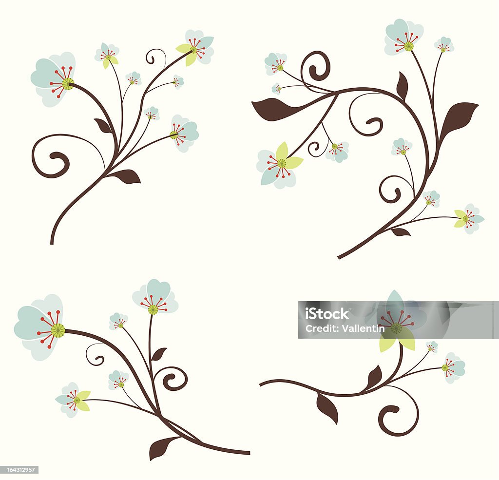 Flower Design Set Floral Design Set Stock Illustration - Download Image Now - Art And ...