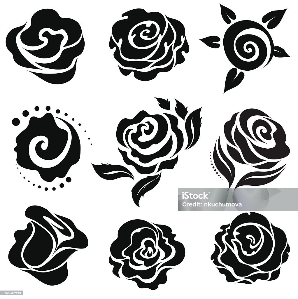 Design Elements Clip Roses Rose Flower Design Elements Stock Illustration - Download Image Now ...