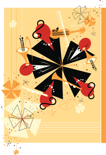 a vector illustration of an abstract orchestra or symphony