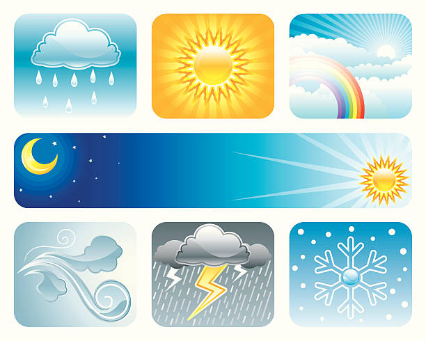 погода условиях - four seasons stock illustrations