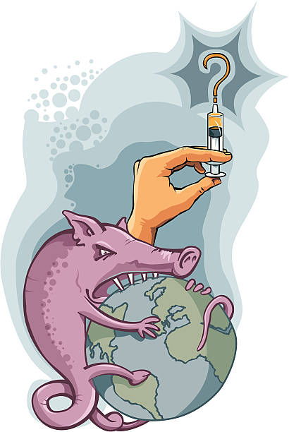 h1n1 낚시터입니다 - flu virus russian influenza swine flu virus stock illustrations