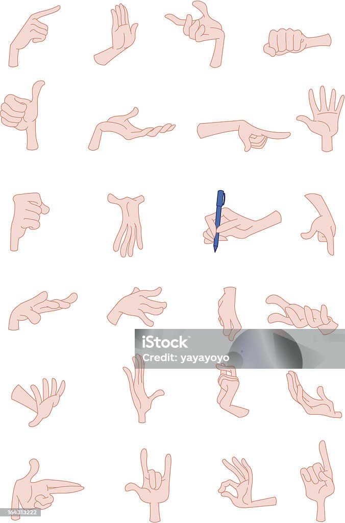Ręce, gesty - Grafika wektorowa royalty-free (Anatomia człowieka)