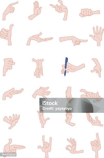 Ręce Gesty - Stockowe grafiki wektorowe i więcej obrazów Anatomia człowieka - Anatomia człowieka, Ciało ludzkie, Dowcip rysunkowy