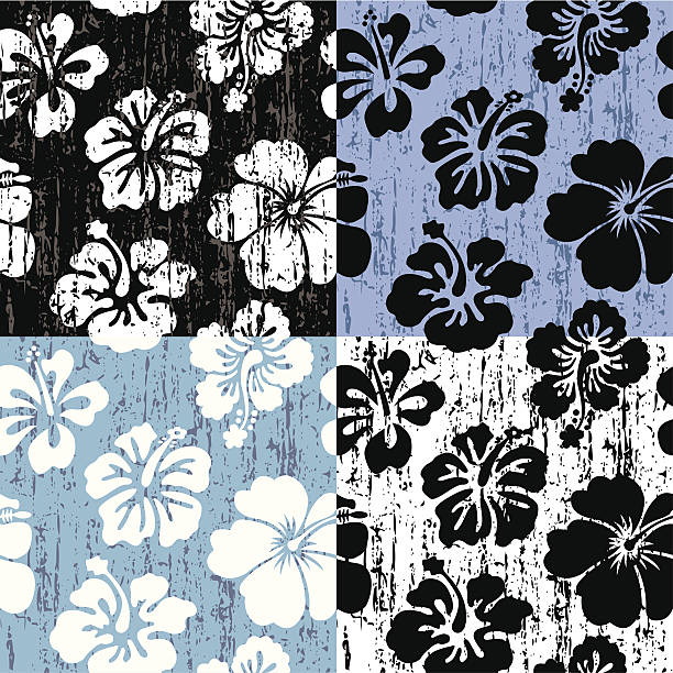 Grunge Black And White Seamless Tile Pattern vector art illustration