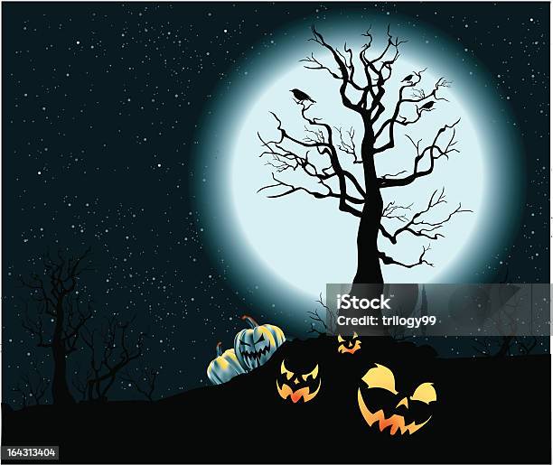 Halloween Pumpkin Patch Stock Vektor Art und mehr Bilder von Abgestorbene Pflanze - Abgestorbene Pflanze, Amsel, Angst